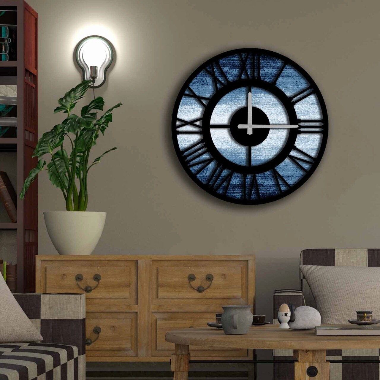 Ceas de perete, 5050MS-086, ø50 cm, Multicolor - imagine 3